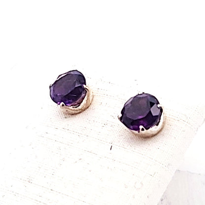 Amethyst Ohrstecker, silber 