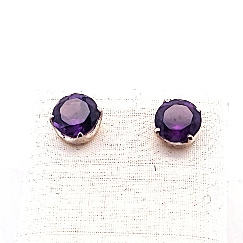 Amethyst Ohrstecker, silber 