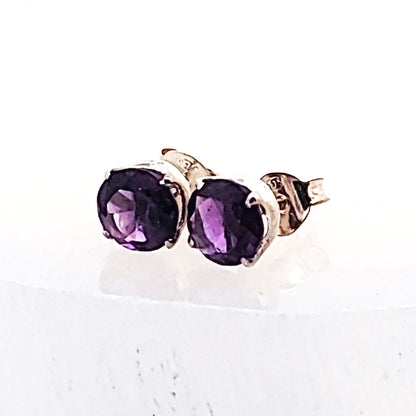 Amethyst Ohrstecker, silber 