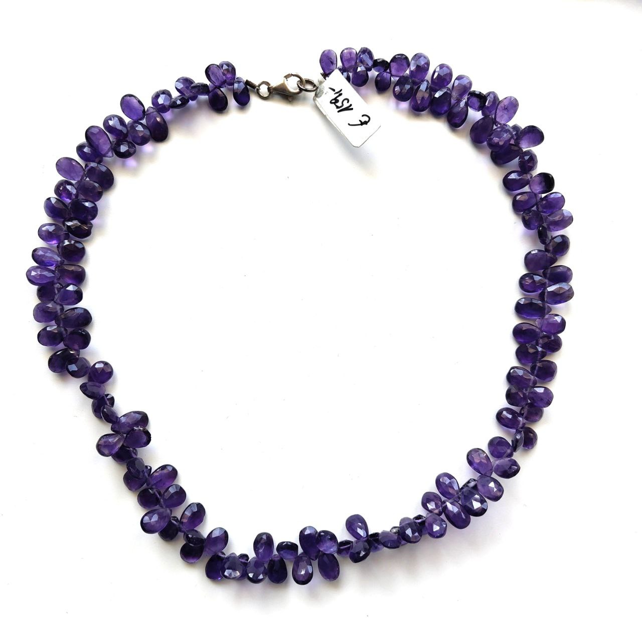 Amethyst Kette Tropfen facettiert