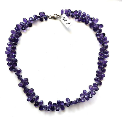 Amethyst Kette Tropfen facettiert