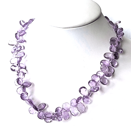 Amethyst hell Kette Tropfen facettiert