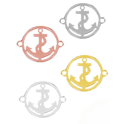 Anker Silberelement rhodiniert klein  - 2