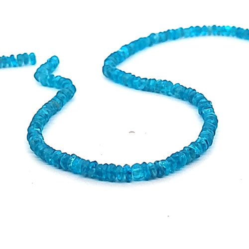 Apatit blau, Button Strang facettiert 4 mm