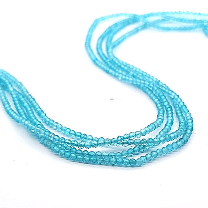 Apatite blue, 2.5 mm faceted bead strand