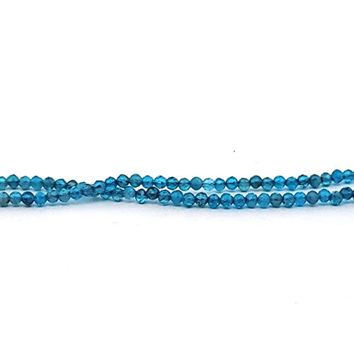 Apatit blau, Kugelstrang 2,5 mm facettiert