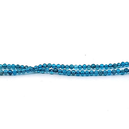 Apatit blau, Kugelstrang 2,5 mm facettiert