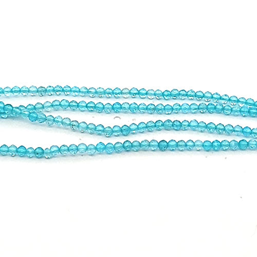 Apatit blau, Kugelstrang 2,5 mm facettiert by Steindesign