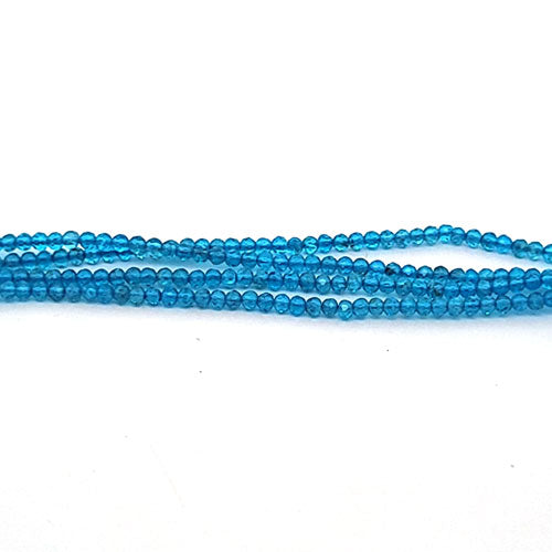 Apatit blau, Kugelstrang 2,5 mm facettiert by Steindesign