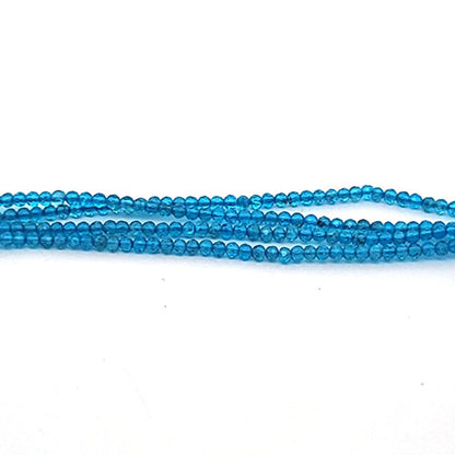 Apatit blau, Kugelstrang 2,5 mm facettiert by Steindesign