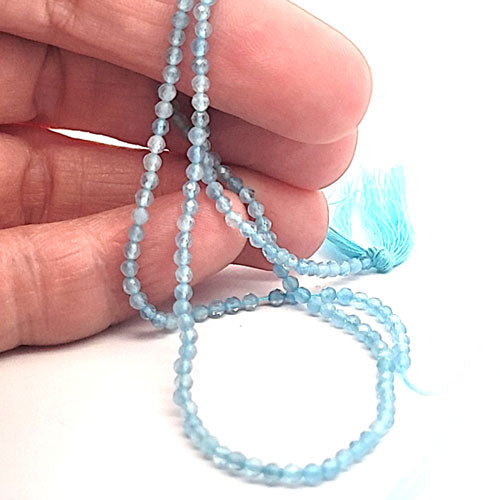 Acquamarina AA, filo di perle sfaccettate da 2,5 mm