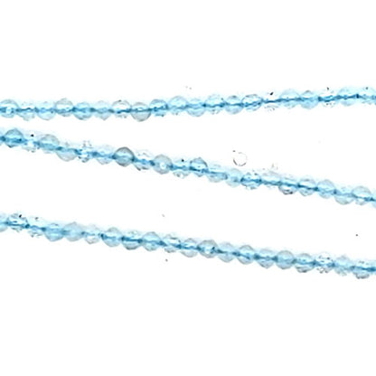 Acquamarina AA, filo di perle sfaccettate da 2 mm