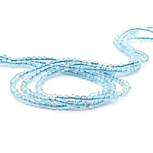 Acquamarina AA, filo di perle sfaccettate da 2 mm
