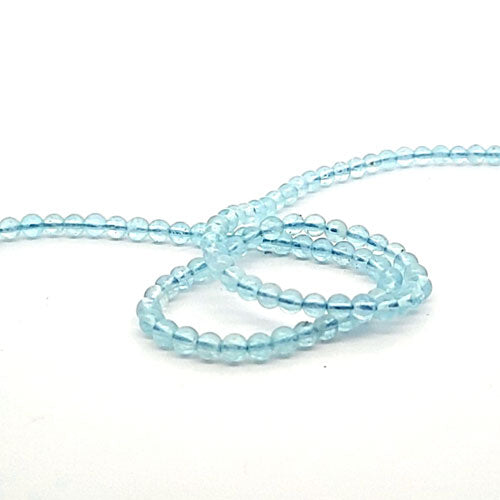 Aquamarin A, Kugelstrang 4 mm by Steindesign