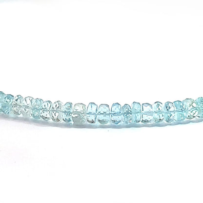 Aquamarine necklace button 6 mm faceted