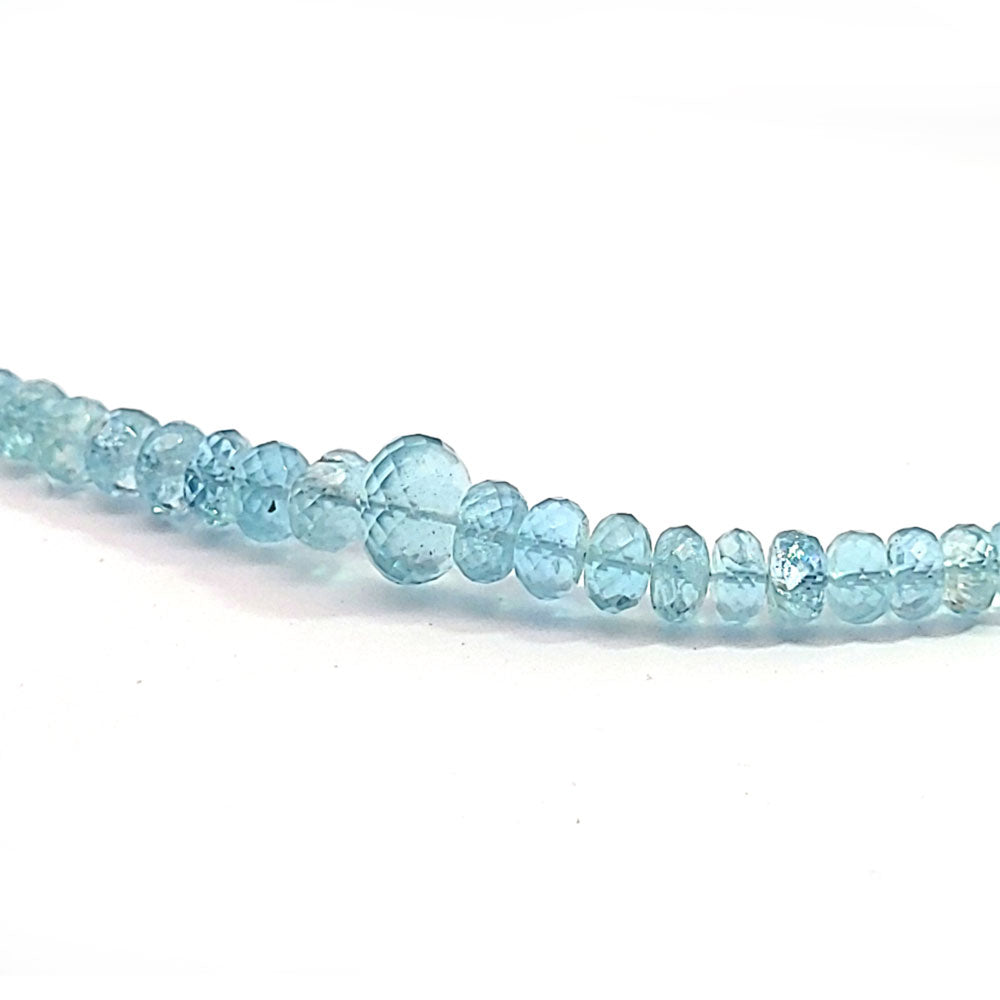 Aquamarin Kette Button 5-9 mm facettiert