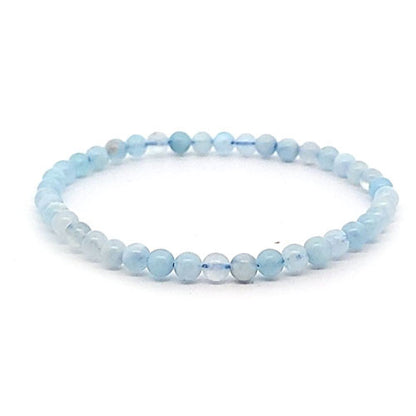 Aquamarin Kugel-Armband 4 mm  - 2