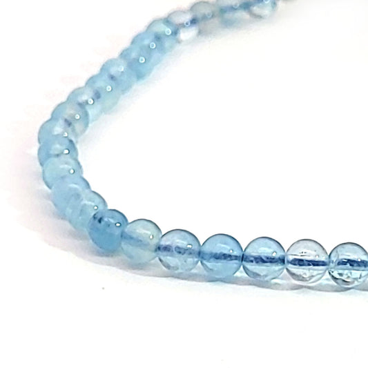 Catena a palline di acquamarina 4 mm