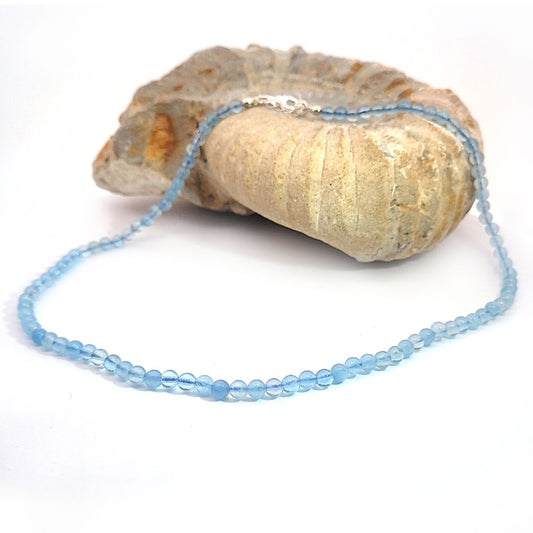 Aquamarin Kugelkette 4 mm