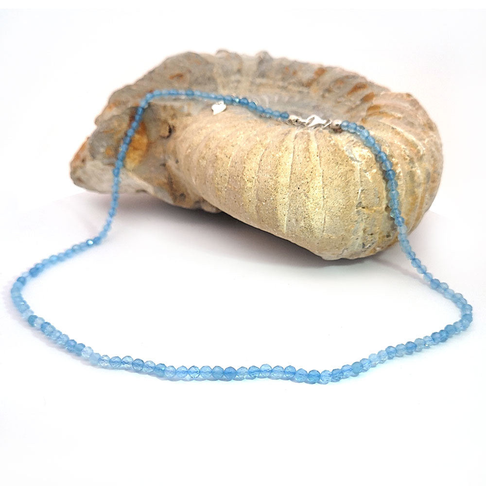 Aquamarin Kugelkette 3 mm facettiert
