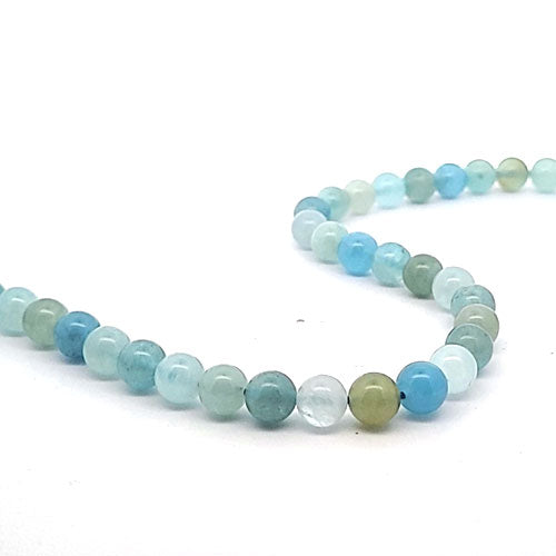 Aquamarin multicolor, Kugelstrang 8 mm