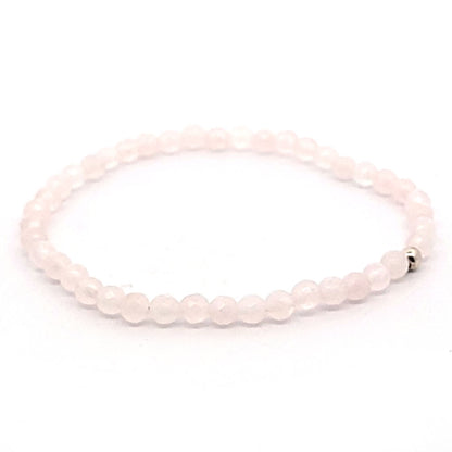 Rosenquarz Kugelarmband 4 mm facettiert