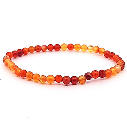 Bracciale con perline di corniola 4 mm