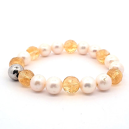 Design Armband Perle und Zitrin