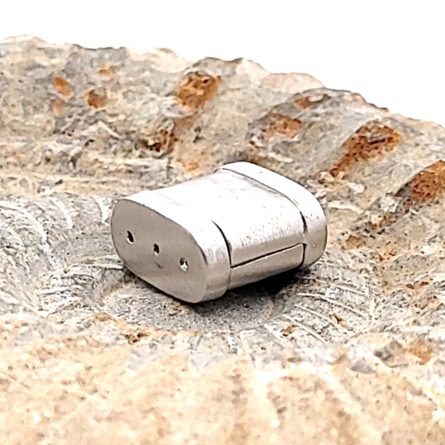 Armbandschließe Carré, Silber rhodiniert matt