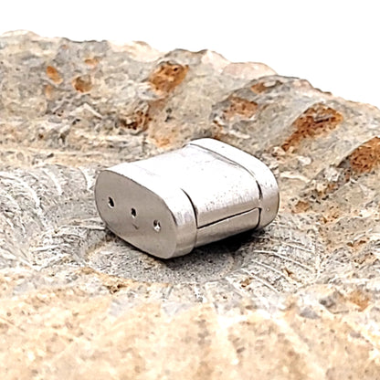 Armbandschließe Carré, Silber rhodiniert matt