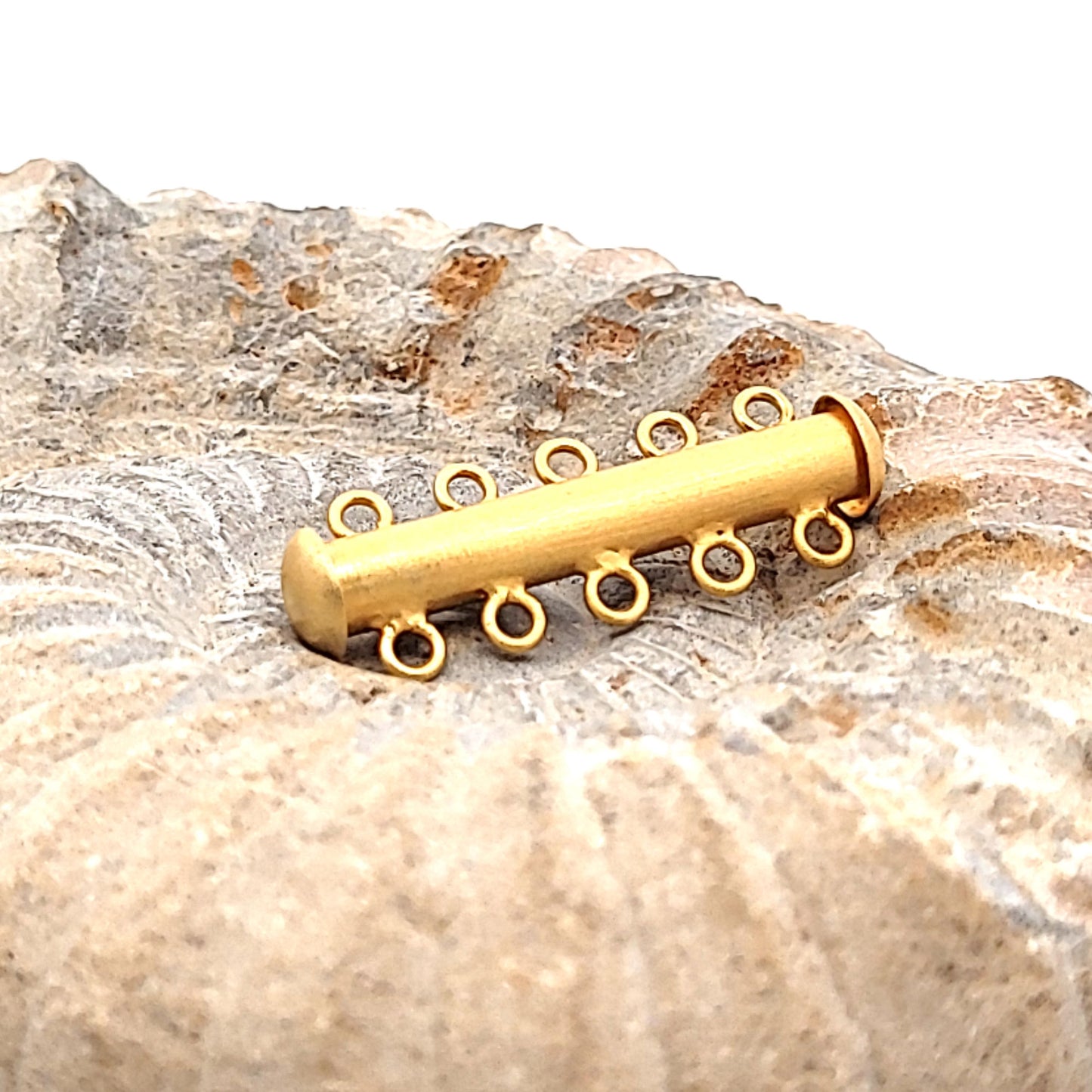 Chiusura magnetica per bracciale, 5 file, argento placcato oro opaco