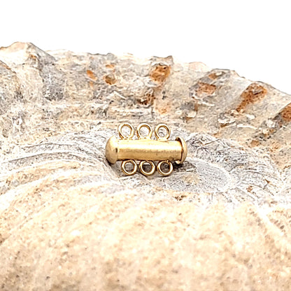 Chiusura magnetica per bracciale, a 3 file, corta, argento, placcata oro, opaca