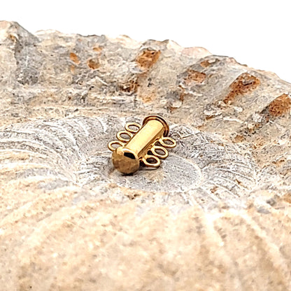 Magnetic bracelet clasp, 3-row, short, silver, gold-plated