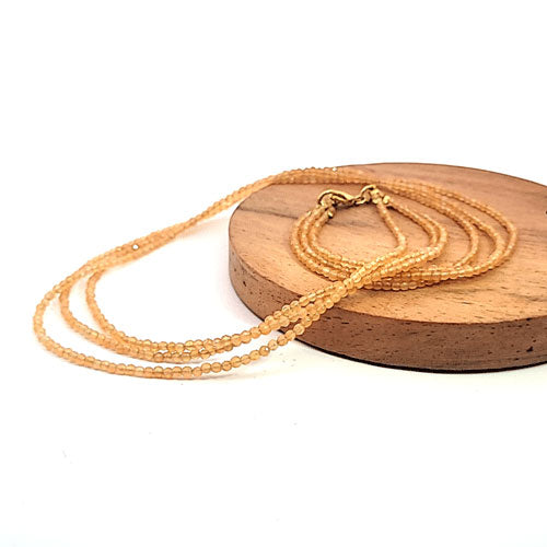 Aventurin orange Collier 3-reihig, 2 mm facettiert