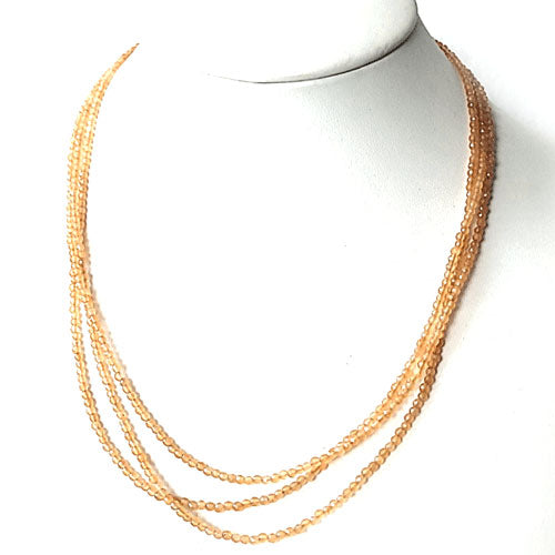 Aventurin orange Collier 3-reihig, 2 mm facettiert