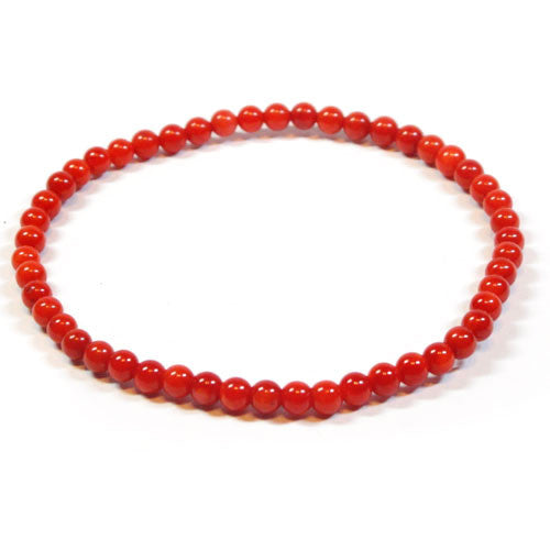 Bambuskoralle Kugel-Armband 4mm  - 1