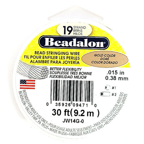 Beadalon Schmuckdraht 19 Stränge metallic gold  - 1