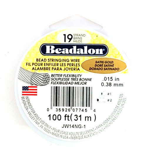 Beadalon Schmuckdraht 19 Stränge metallic satin gold Beadalon - 1