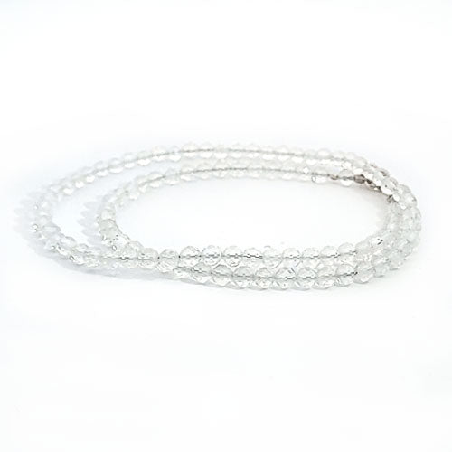 Collana di perle di cristallo di rocca sfaccettate da 4,5 mm 