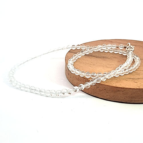 Collana di perle di cristallo di rocca sfaccettate da 4,5 mm 