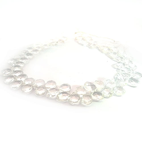 Rock crystal, drop strand faceted