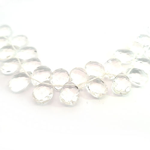 Rock crystal, drop strand faceted