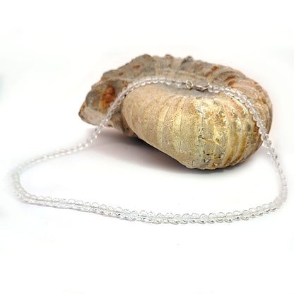 Collana di perle di cristallo di rocca sfaccettate da 4,5 mm 