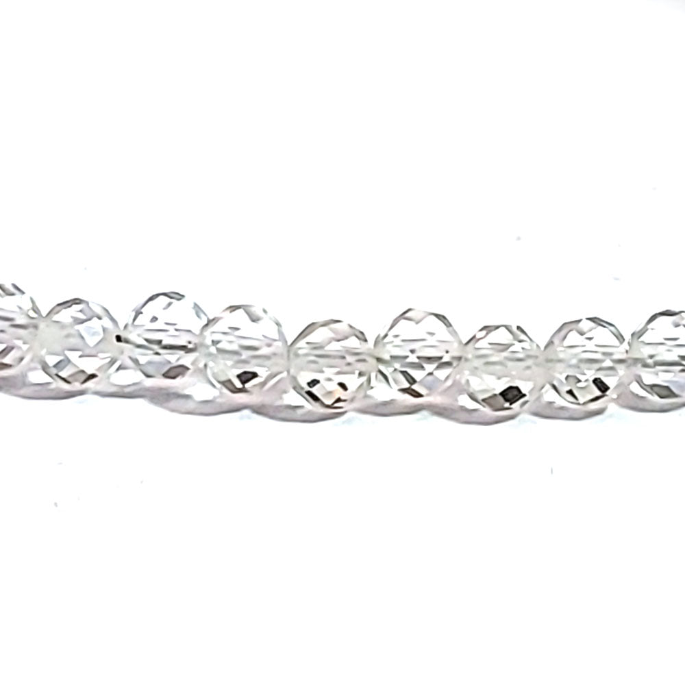 Collana di perle di cristallo di rocca sfaccettate da 4,5 mm 