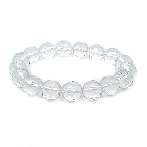 Bergkristall Kugel-Armband 12 mm facettiert  - 1