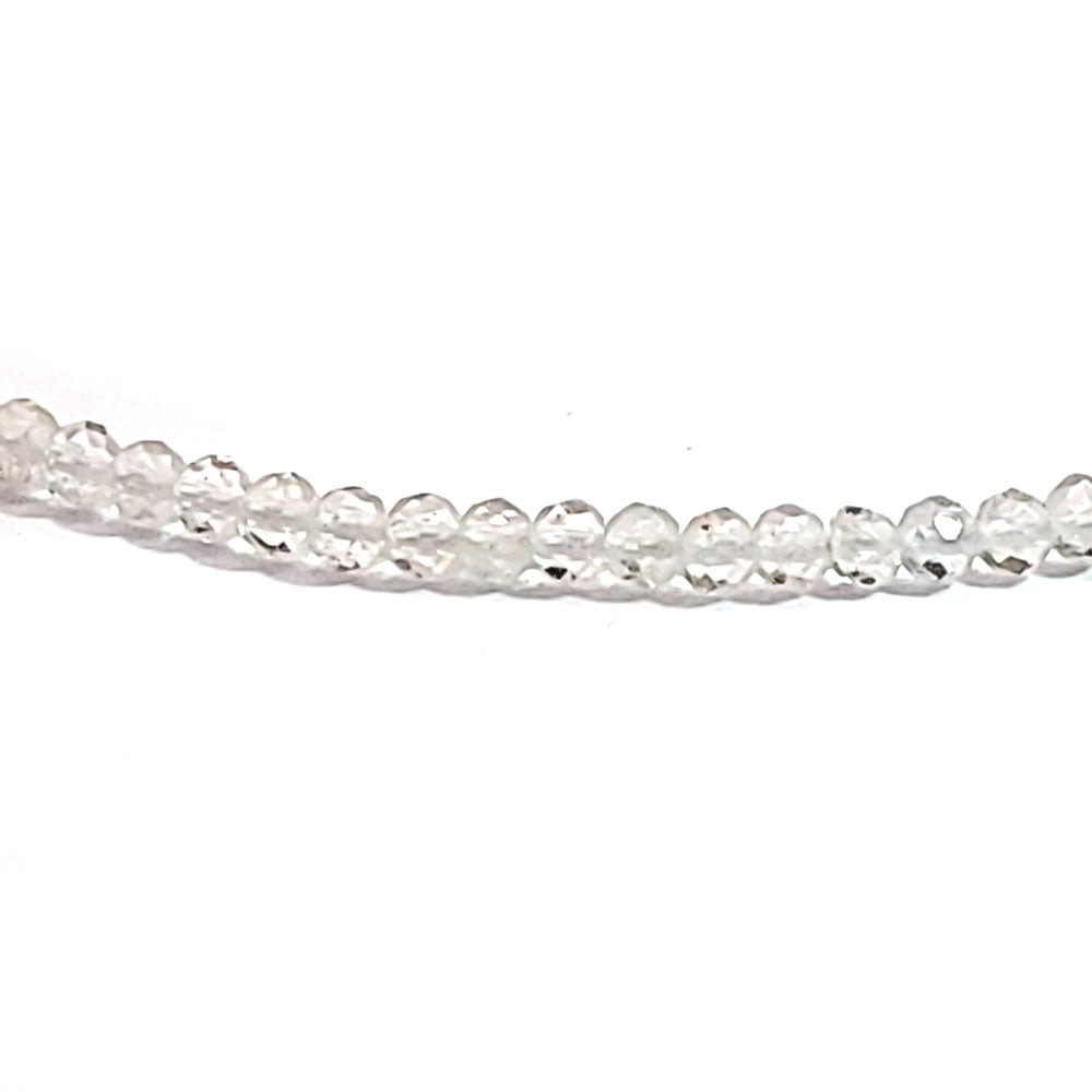 Rock crystal bead necklace 3 mm faceted 