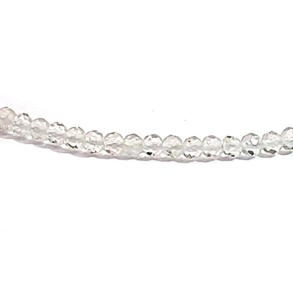 Rock crystal bead necklace 3 mm faceted 