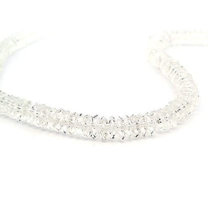 Bergkristall, Strang facettiert Diamond Cut 3 x 9 mm  - 2