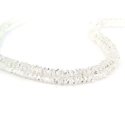 Bergkristall, Strang facettiert Diamond Cut 3 x 9 mm  - 2