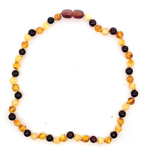 Bernstein-Babykette rund, multi  - 3